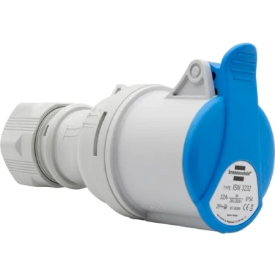Afbeelding van Brennenstuhl CEE stopcontact, 3 polig voor buiten, stopcontact 230 V/32 A met deksel, aansluiting schroefbaar, gebruik camping, camper, bouwplaats, IP44, 32