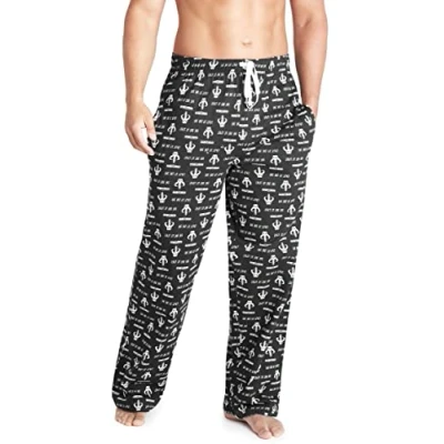 Afbeelding van Disney The Mandalorian Mens Lounge Broek, Heren Pyjama Bottoms Nachtkleding, Zwart/Wit, M