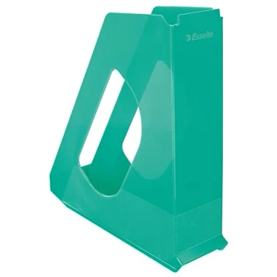Afbeelding van Esselte Tijdschriftencassette, Stapelbare A4 Papier Organiser Voor Documenten, Catalogussen en Brochures, Thuis op Kantoor, Reliëfpatroon, Colour&#039;Breeze Assortiment, Groen, 626280