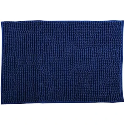 Afbeelding van MSV Badkamerkleed/badmat voor op de vloer donkerblauw 60 x 90 cm Microvezel Badmatjes