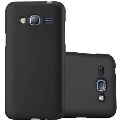 Afbeelding van Cadorabo Hoesje geschikt voor Samsung Galaxy J3 2016 in METALLIC ZWART Beschermhoes gemaakt van flexibel TPU silicone Case Cover
