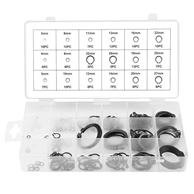 Afbeelding van Akozon Circlip, 150 stuks Snap borgring assortiment set 3mm 32mm 18 maten met doos