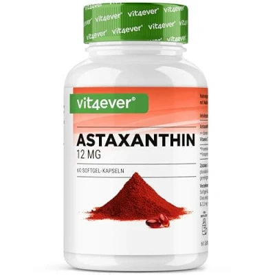 Afbeelding van Astaxanthine 12 mg Depot 60 softgel capsules (4 maanden voorraad) Van zuivere Haematococcus Pluvialis microalgen Geoptimaliseerde biologische beschikbaarheid met vitamine E &amp; olijfolie