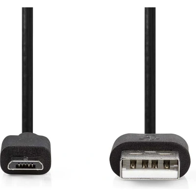 Afbeelding van USB A naar Micro kabel 2 meter 2.0 (100% koper, Zwart)