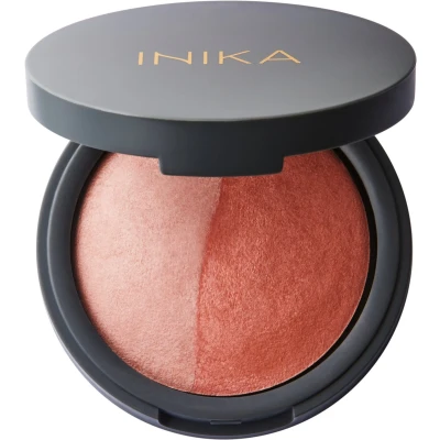 Afbeelding van INIKA Baked Blush Duo Burnt Peach Biologisch Vegan 100% Natuurlijk Verzorgend Alle huidtypes Microplasticvrij Minerale make up