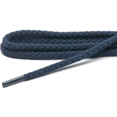 Afbeelding van Cordial Schoenveters donkerblauw rond grof geweven veterlengte 70 cm 4 6 gaatjes