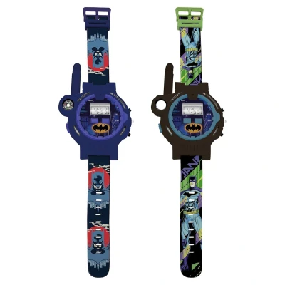 Afbeelding van Lexibook, Batman Walkie Talkie Horloges, 2 stuks, bereik tot 200m, zaklamp, kompas, oplaadbaar, Zwart/Groen en Blauw/Rood, DMWTW1BAT