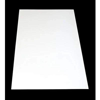Afbeelding van ABS plaat kunststof platen kleur WIT Abms. 1000x490mm dikte 2mm eenzijdige beschermfolie topkwaliteit