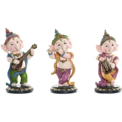 Afbeelding van Decoratieve figuren Home ESPRIT Multicolour Muzikant/Musicus Indiaas 9 x 20 cm (3 Stuks)