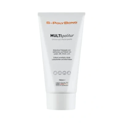 Afbeelding van S Polybond® Polijstpasta voor autolak, chroom, sieraden, gellak, Gfk, bootpolish en kunststoffen, professionele kwaliteit, gemodificeerde polijstkorrels, verwijdert dofheid krassen, 150 ml