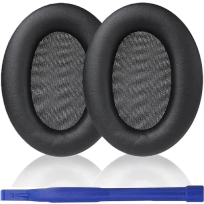 Afbeelding van Aiivioll WH 1000XM3 oorkussens compatibel met Sony Bluetooth Noise Cancelling koptelefoon Protein PU leer, geluidsisolatie traagschuim (zwart)