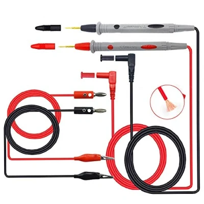 Afbeelding van Senven Professionele multifunctionele multimeter, elektronische meetleidingen, testkit accessoires, multimeter krokodillenklem, testgereedschap, bananenkop, voor laboratoriumtest, elektrische test, 2 stuks
