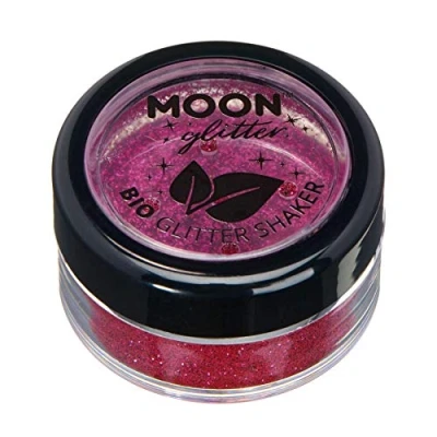 Afbeelding van Moon Glitter Biologisch afbreekbare Eco Shakers 100% Cosmetic Bio voor gezicht, lichaam, nagels, haar en lippen 5 g donkerroze