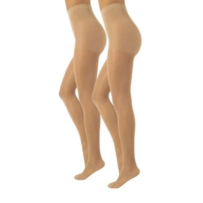 Afbeelding van CALZITALY Panty met stevige ondersteuning Factor 10 mm/Hg Zwart, Blauw, Huid S, M, L, XL, XXL, 3XL, 4XL 70 DEN Gemaakt in Italië, 2 X Huid, XL