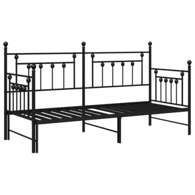 Afbeelding van vidaXL Bedden &amp; Bedframes Zwart Metaal 75 x 190 cm