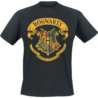Afbeelding van Harry Potter Heren Tshirt L Hogwarts Crest Zwart