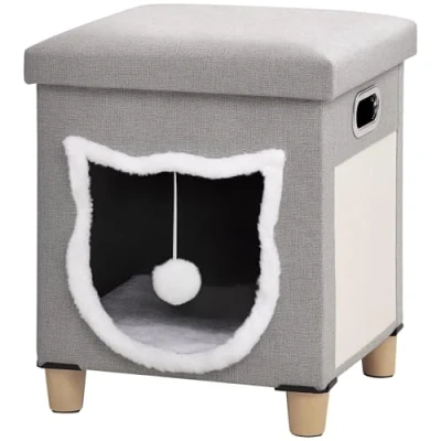 Afbeelding van PawHut Kattenhuis met kussen en speelgoedbal D30 679V00