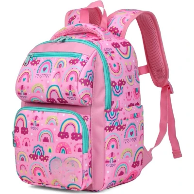 Afbeelding van Kinderrugzak, schattig, waterafstotend, kleuterschoolrugzak, schoolrugzak, peuters, Rugzak voor meisjes, jongens, school, reizen, regenboog klein,