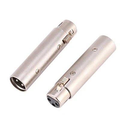 Afbeelding van XLR 3 Pin Mannelijk naar Vrouwelijke Kabel Adapter Gender Changer Coupler 2pack