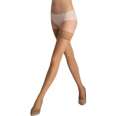 Afbeelding van GIULIA Hold Up Kousen Emotion 20 Stay Stockings Kanten Boord Zelf Ophoudend Den M/L Daino