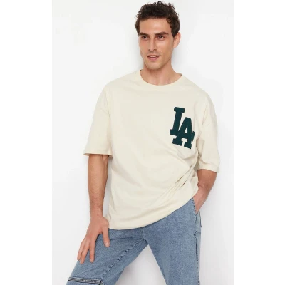 Afbeelding van Trendyol TMNSS22TS2268 Volwassenen Mannen T shirt Steen L