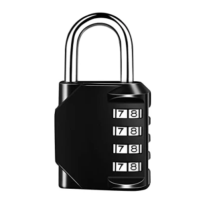 Afbeelding van 4 cijferig cijferslot, cijferslot van zinklegering, geen sleutels nodig, verander je code naar wens, geschikt voor kluisjes, garages, poorten, scholen, zwart