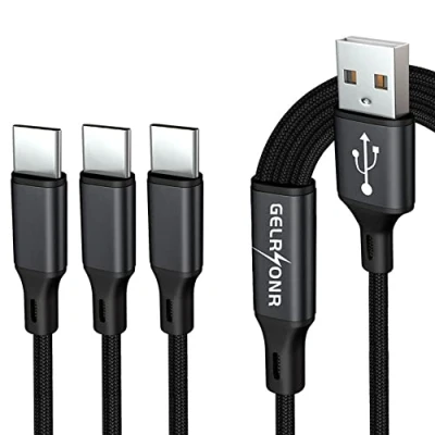 Afbeelding van GELRHONR Multi USB C kabel, 3 in 1 universele oplaadkabel, meervoudige type C, compatibel met tablets, Android telefoon (4FT 1,25 m)