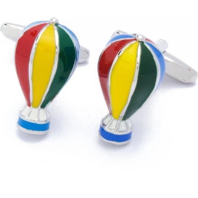 Afbeelding van Manchetknopen Luchtballon Blauw Rood Geel Groen