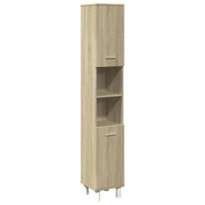 Afbeelding van Badkamerkast 30,5x30x179 cm bewerkt hout sonoma eikenkleurig