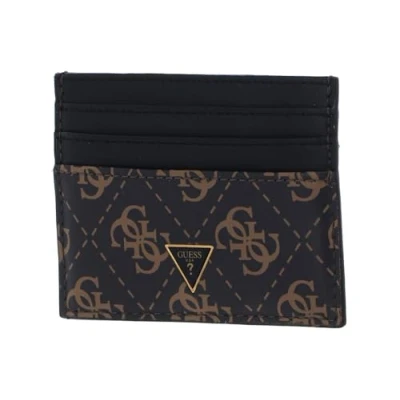 Afbeelding van GUESS Leren Kaarthouder Mito Card Case Brown Donkerbruin