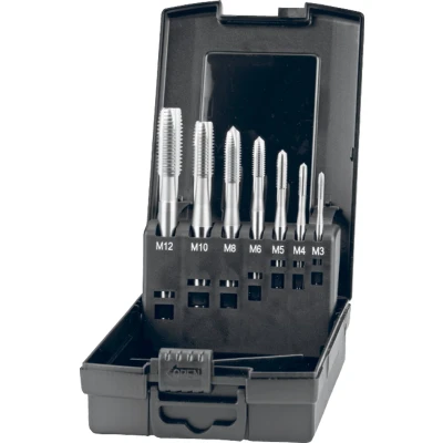 Afbeelding van PHANTOM 292502000 UNI HSS E machinetappenset M3 M12 in kunststof cassette 7 delig