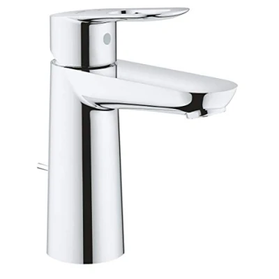 Afbeelding van GROHE BauLoop wastafelkraan M size Medium uitloop Met waste chroom