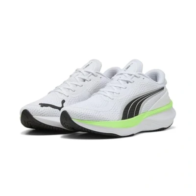 Afbeelding van Puma Scend PRO 2 Hardloopschoenen voor op de weg, Heren, Maat: 41, White/black/green glare Textiel/ synthetisch