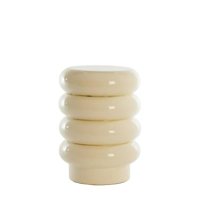 Afbeelding van Light &amp; Living Bijzettafel Mirogi Crème Ø30cm Modern