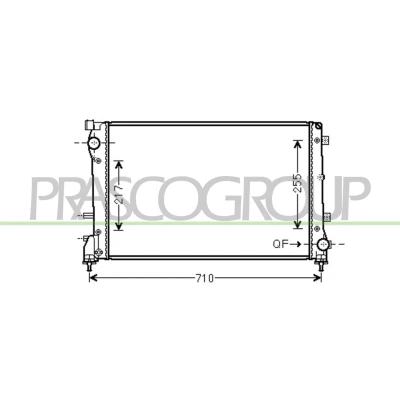 Afbeelding van PRASCO FT030R004 Radiateur Aluminium 620mm 396mm 26mm met snelkoppelingen Koelribben gesoldeerd
