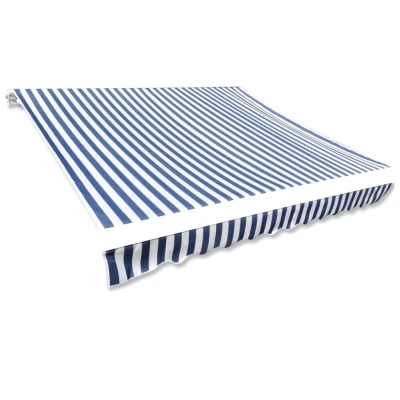Afbeelding van Luifeldoek 4x3 m canvas blauw en wit
