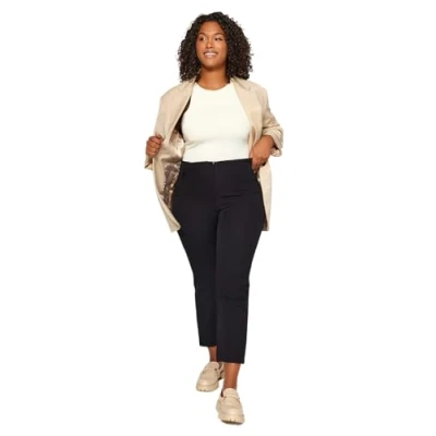 Afbeelding van Trendyol Zwarte Cigarette Fleto Pocket Geweven Plus Size Stoffen Broek Tbbaw23Ar00015