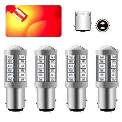 Afbeelding van Sidaqi 4 stuks 1157 BAY15D LED lamp rood Super Bright 6000K 5630 33 SMD Canbus remlicht 12 30V