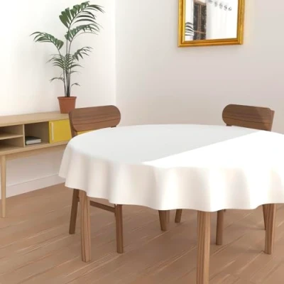 Afbeelding van Soleil d&#039;Ocre Alix Tafelkleed, Polyester, Wit, doorsnede 300 cm