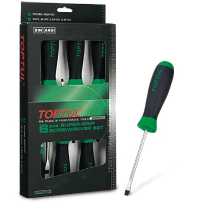 Afbeelding van Sleuf+Kruissleuf Schroevendrehersatz TOPTUL 6Stk 6.5x150 5.5x100 4.0x100