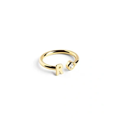 Afbeelding van Singularu Personalizado Letter Ring, Dames, Maat: One Size, Letra r oro