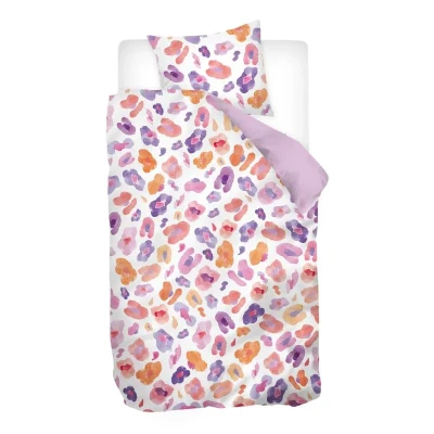 Afbeelding van Snoozing Noraly Dekbedovertrek Flanel Junior 120x150 cm + 1 sloop) Roze/Paars