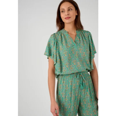 Afbeelding van Damart Blouse pure viscose Lenzing(TM) EcoVero(TM) Dames Groen S