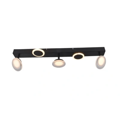 Afbeelding van Brilliant Leuchten Led plafondspot Meriza 70 cm breedte, 2800lm, warmwit, draaibaar, metaal, kunststof, zwart (1 stuk)