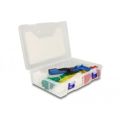 Afbeelding van Delock Kabelbinder Sortimentsbox mit Spannwerkzeug 350 teilig farbig