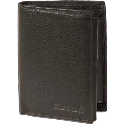 Afbeelding van Rimbaldi Leren Billfold Portemonnee Dames en Heren Staand model Nappa Leer Zwart