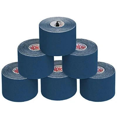 Afbeelding van ALPIDEX Kinesiologie Tape 1/3/ 6/12 rollen Veel kleuren 5 m x cm Toepassingsfolder Elastisch Waterdicht Huidvriendelijk Fysio Spier Set, Kleur:Donkerblauw, Aantal stuks:6