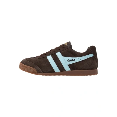 Afbeelding van Gola Classics Mens Harrier Trainer, Bruin Donkerbruin Lichtblauw, 44 EU
