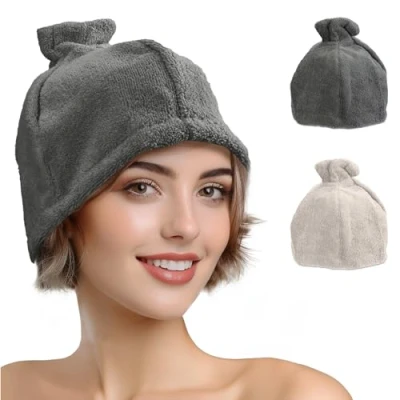 Afbeelding van JEMIDI sauna muts van katoen Saunamuts voor dames en heren Comfortabel materiaal One size Antraciet