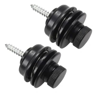 Afbeelding van BOBOZHONG Gitaarriemsloten, 2 stuks Quick Release Beveiliging Bass Straplocks Metalen Anti stripping Lock Systeem voor Vervanging van Elektrische Akoestische Gitaar, Zwart